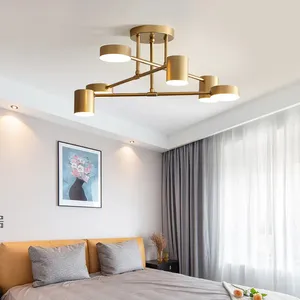 Ceiling Lights Nordic Simple Led Lamp Gold Black Acrylic Bedroom Chandelier For Living Room Master Lighting