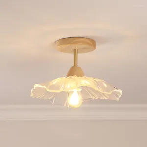 Plafonniers Lampe suspendue nordique postmoderne pour allée de vestiaire E27 lumière en verre de fleur