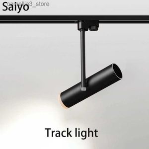 Plafonniers Saiyo LED éclairage sur Rail en aluminium spots Rail 7W 12W réglable COB monté en Surface plafond pour cuisine magasin éclairage intérieur Q231012