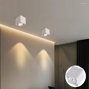 Plafonniers montés en surface carré Dimmable COB LED lampes 7W éclairage intérieur réglable de direction de tache