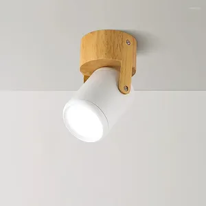 Plafonniers bois LED piste lumière journal maison mural chambre salon fond projecteur couloir lampes