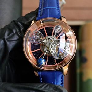 Celestial Tourbillon Relojes de alta calidad para hombre Espejo de zafiro automático Caja grande de 47 mm Relojes de lujo Celestial Double Axis Tourbillon Machine