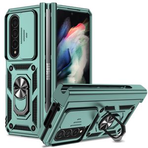 Cajas de teléfono móvil celular Soporte de anillo magnético Protección contra caídas Anti-Scratch Kickstand Armor para Samsung Galaxy Z Fold 4 3 al por mayor