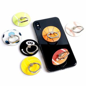 Accessoires de téléphone portable Creative Ring Mounts Holders Acrylique Finger Ring Buckle Bracket mignon Basketball football rugby mix design love cartoon Pour iPhone 7 Plus cadeau