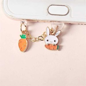 Téléphone cellulaire Anti-Dust Gadgets Carrot Rabbit Plude Pouch Pouchage Kawaii Anti Dust Cap Charge Port Port Port C PROTECTION DE PLUSS