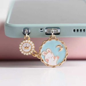 Téléphone cellulaire Anti-Dust Gadgets Kawaii Plude de poussière charme couronne Rabbit 3,5 mm Jack Cap