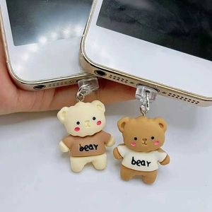 Téléphone cellulaire Anti-Dust Gadgets Téléphone Plug Iphone Samsung Type-C Interface Beauty Migne Teddy Bear Accessoires décoratif