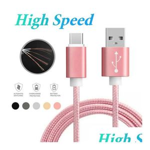 Cables de teléfono celular Tipo de alta calidad C USB 3 pies 6 pies 10 pies para Android Cargador de velocidad personalizado Cable de datos de sincronización Teléfonos móviles Entrega de gota Dhxrr