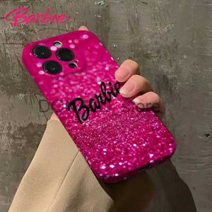 Étuis de téléphone portable Action Toy Figures 2023 Miniso Barbie Iphone Phone Case convient à l'iPhone 12 13 14 15 Pro Max Soft Shell Anti Drop Girl Phone Accessoire J231216