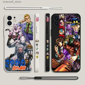 Cajas del teléfono celular Anime JoJos Bizarre Adventure Funda para teléfono para Oneplus Nord 3 2 9R 9 8T 8 7 7T Pro 6 5G Funda de silicona líquida con correa de manoY240325
