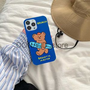 Cas de téléphone portable Creative Skate Bear Cute Phone Case pour iPhone 11 13 14 Pro Max 12 Mini X XS Max XR 7 8 Plus Cartoon Antichoc TPU Couverture arrière J231206