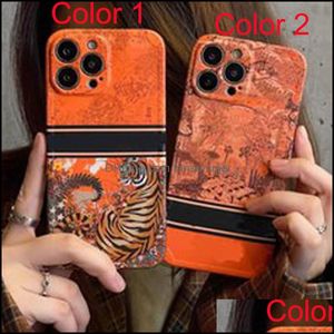 Cas de téléphone portable Fasion Designers Forest Tigher Phone Cases Pour iPhone12 iPhone12pro iPhone12promax Mode Orange Design Bac Fansummer Dhtyo