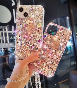 Étuis de téléphone portable pour iPhone 11 12 13 14 Pro Max Samsung Galaxy Note 20 S22 S21 S23 Plus Ultra Luxury Candy Heart Diamond Crystal Phone Case Cover L230731