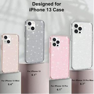 Coques pour téléphones portables Pour iPhone 13 13pro 12 11 XS MAX XR 7/8 double transparent à la mode et simple anti-chute TPU Couleur du matériau transparent
