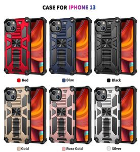 Cajas de teléfonos celulares para iPhone 13 Pro Max 12 11 XR XS 7 8 Plus MaxHybrid Armor Invisible Kickstand Magnético A prueba de golpes Contraportada D1