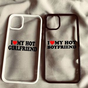 Étuis de téléphone portable Funny I Love My Hot Girlfriend Case pour iPhone 13 14 12 11 Pro Max Mini X XR XS 15 7 8 Plus Couple Silicone Couvertures jumelées 231021