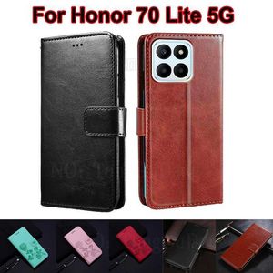Caisses de téléphone portable Honor 70 Lite 5G Case de portefeuille en cuir pour Carcasas Honor70 Lite 70lite 5G Téléphone Capas Funda Para Honor x8 5G Coque 240423