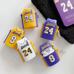 Fundas para teléfonos móviles Aniversario individual 24/8 Jersey de baloncesto Funda para auriculares Bluetooth para Airpods 1 2 3 Pro Funda de silicona para Airpods