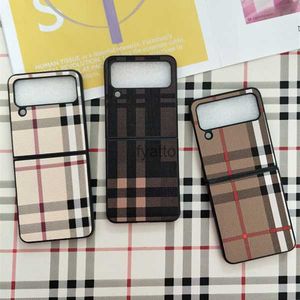 Cases de teléfonos celulares Rayas de estilo británico minimalistas adecuadas para Samsung Zip3/5 Anti Drop Phone Case Fold4 Pantalla plegable Humedad protectora H240419