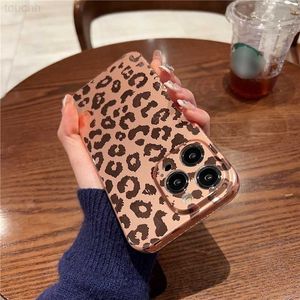 Étuis de téléphone portable Moskado Fashion Leopard Print Pattern Phone Case pour iPhone 11 14 12 13 Pro Max 14 Plus Electrolytique Soft IMD Back Cover Bumper L230731