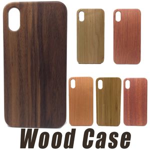 Casos de teléfonos celulares Madera real original+TPU Case de teléfono para iPhone X XR XS MAX 8 7 6 6S más cajas de madera a prueba de choques Cubierta 9E4X