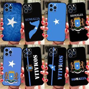 Cas de téléphone portable Somalie National Flag Téléphone Case iPhone 15 11 12 13 14 Pro Max Mini XS XR 7 8 Plus SE2 Fund Coque Capa Cover J240509