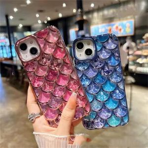 Étuis de téléphone portable Stéréo de luxe Mode adapté pour Apple/iPhone Phone Case 11/12 Max/13/X7Luxurious Glitter Fish Scale Plating Phone Case