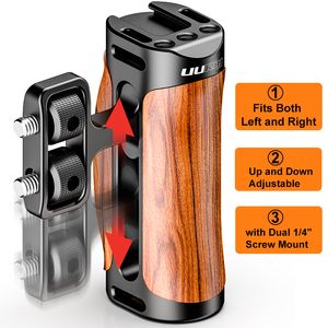 Estuches para teléfonos celulares ULANZI R075 Cámara universal Jaula Mango lateral para empuñadura de madera Zapata fría Micrófono Luz de video 230626