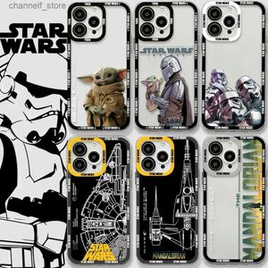 Étuis de téléphone portable W-Wars Coque de téléphone pour iPhone 15 14 12 13 Mini 11 Pro Max X XR XS 6S 6 8 7 SE20 Plus Stars Soft Silicone Transparent CoverY240325