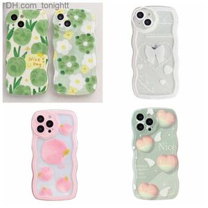 Étuis de téléphone portable Wave Heart Love Print Soft TPU Cases pour iPhone 14 Pro Max 13 12 11 X XR XS 8 7 Plus Iphone14 Flower Butterfly Mobile Phone Back Z230728