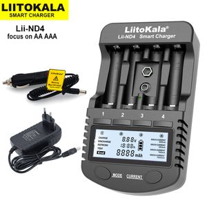 Cargadores de teléfonos celulares Liitokala Lii-Nd4 Lii-NL4 Cargador de batería inteligente para Batterías de 8,4 V Li-ion 9V1.2V NI-MH NI-CD AAA AAA y prueba de la batería de prueba 230206