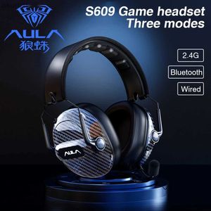 Auriculares para teléfono celular AULA S609 Bluetooth / 2.4 G / Type-C Auriculares para juegos con cable Micrófono incorporado recargable enchufable Efecto de sonido 4D Tamaño ajustable YQ240304