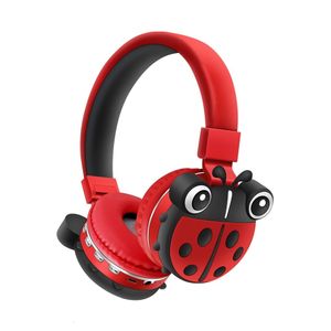 Auriculares para teléfono celular Auriculares inalámbricos Ladybug Cute Kids Auriculares Bluetooth Clase en línea Auriculares con micrófono Regalo rosa para niña 221114