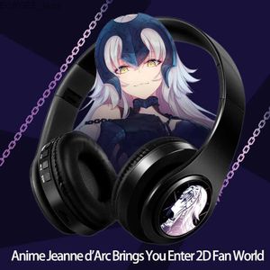 Écouteurs de téléphone portable Popuplar Anime Cosplay All Black Headset Fate / Grand Order Fgo Jeanne Darc Over Head Game Bluetooth Headphone Earphone Gift Y240407