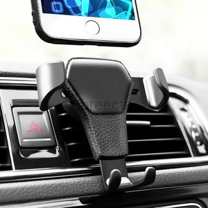 Supports de téléphone portable Support de voiture par gravité pour Support de téléphone portable Support de pince d'aération de voiture Support GPS de téléphone portable pour iPhone 11 XS X XR 7 Samsung Huawei 240322