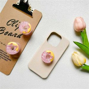 Téléphone portable supporte les détenteurs de coréen mignon mignon de beignet rose drôle