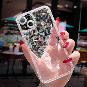 Pochettes pour téléphones portables Crystal Glitter Diamond Pattern Phone Case Pro Max Max Transparent Antichoc Soft Back CoverH240307