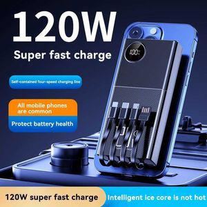 Banques électriques de téléphone portable 30000mAh Ultra Charge Fast Charging Pack Batterie Batterie de sauvegarde Portable Câble externe Batterie Pack Mobile Téléphone Mobile Alimentation 240424