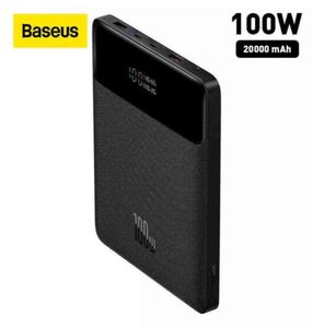 Bancos de energía para teléfonos celulares Baseus PD 100W Power Bank Carga rápida 20000mAh Pantalla digital Batería externa portátil para computadoras portátiles Mobi2935882