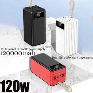 Bancos de energía para teléfonos celulares Nuevo cargador de carga rápida portátil de 120 mAh Banco de energía para exteriores con luz LED para 14 15 Paquete de batería única externa