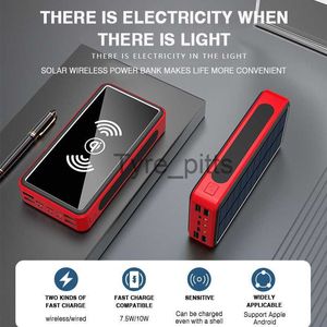 Banques d'alimentation pour téléphone portable Nouveau 50000mAh Banque d'alimentation solaire sans fil Batterie externe Portable Powerbank 2USB Charge rapide pour x0809