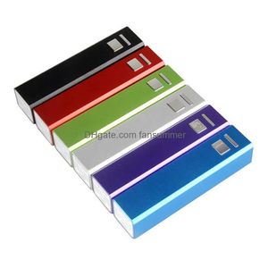 Banques électriques de téléphone portable Banque portable 2600mAh en alliage en aluminium Mini mobile Powers Charge Battery with Retail Package Personnalisé Logo Dr Dhnid