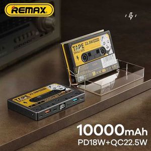 Banques de puissance de téléphone portable Remax Mini chargeur de batterie portable noir 10000 Mah 3.8V 22.5W Banque de puissance de charge mobile rapide L230731
