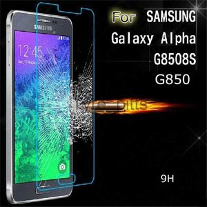 Protecteurs d'écran de téléphone portable en verre trempé de qualité supérieure pour Samsung Galaxy Alpha G850 G850F G8508S Protecteur d'écran Trempé Film de protection Guard x0803