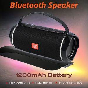 Handy-Lautsprecher Bluetooth-Lautsprecher TG116c Wireless Power Box Tragbarer Außenlautsprecher Wasserdichter Subwoofer 3D-Stereo-Freisprechanruf 231206