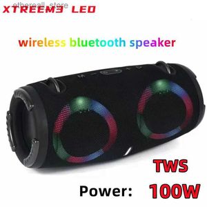 Haut-parleurs de téléphone portable Portable étanche 100W haute puissance Bluetooth haut-parleur RGB lumière colorée caisson de basses sans fil 360 stéréo Surround TWS FM Boom Box Q231117