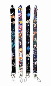 Sangles de téléphone portable Charms 10pcs Japon Anime dessin animé Sword Art Online cou Lanière PDA Clé ID Porte-Badge longue sangle en gros 2022