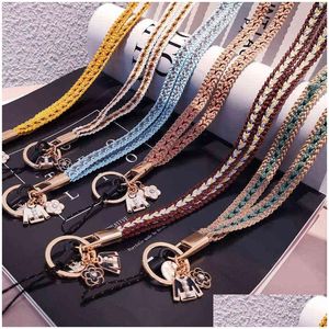 Cell Phone Straps Charms Mobile Wrist Weave Strap Rope Hanging Neck Colorf Ornaments Key Chain Aa220318 Drop Delivery Phones Access Dhj6N