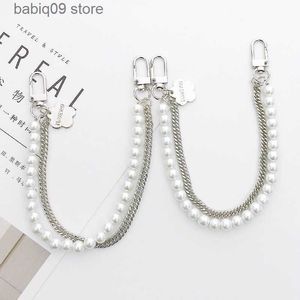 Cell Phone Straps Charms Vintage Pearl Bag Strap For Handbag Double Layer Chain Pearl Phone Lanyard Exquisite DIY Purse Replacement Handles Bag Accessory T230512