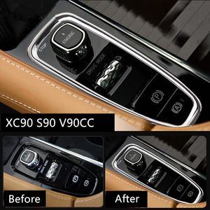 Garniture de couverture de décoration de cadre de changement de vitesse de Console centrale pour Volvo XC90 S90 V90 2016-18 Chrome ABS280A